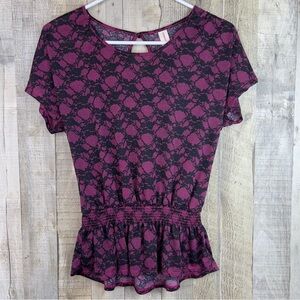 No Boundaries Size Small (3-5) Sleeveless Peplum Top Bottom Ruffle